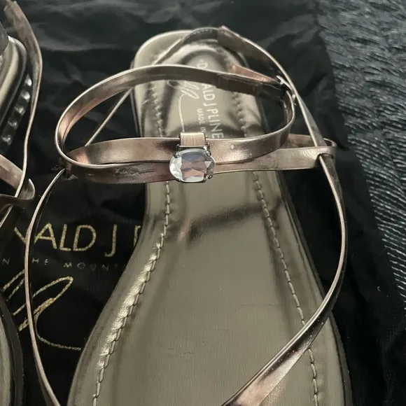 Donald J. Pliner Women's Metallic Sandals with Gems in Heels