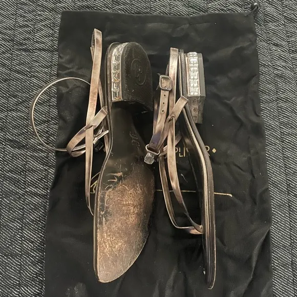 Donald J. Pliner Women's Metallic Sandals with Gems in Heels