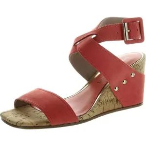 Donald J. Pliner Womens Pink Adjustable Leather Wedge Sandals New
