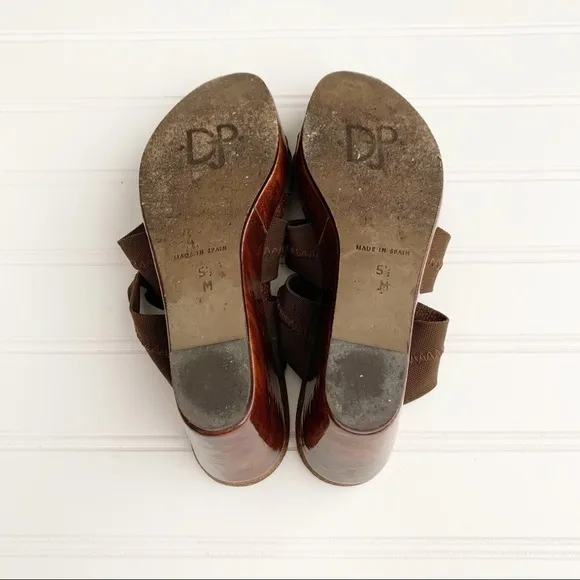 Donald Pliner Brown Belle Tortoise Wedge Sandals