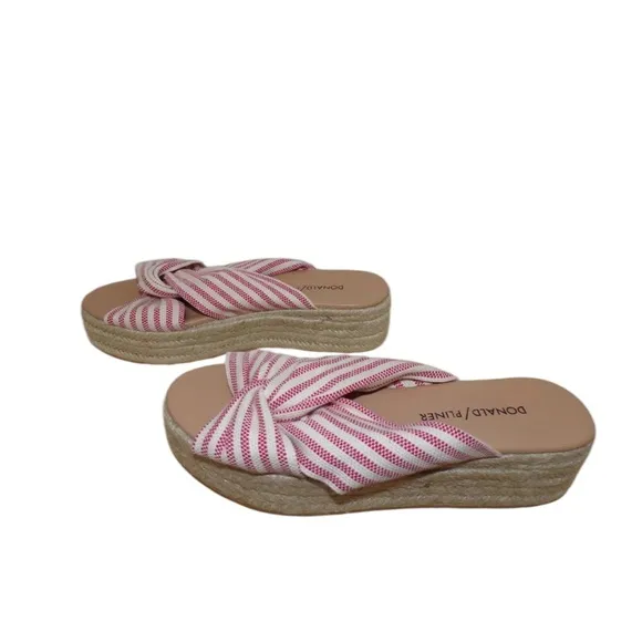 DONALD PLINER CHATCHA ESPADRILLE RASPBERRY WHITE SANDAL PLATFORMS SANDAL SHOES