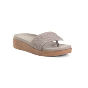 DONALD PLINER Dove Suede Fifi Wedge Sandals