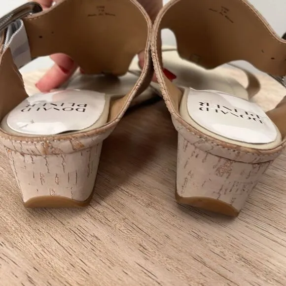 Donald Pliner Vine Wedge Sandals in Tan Sz 7 NWOB