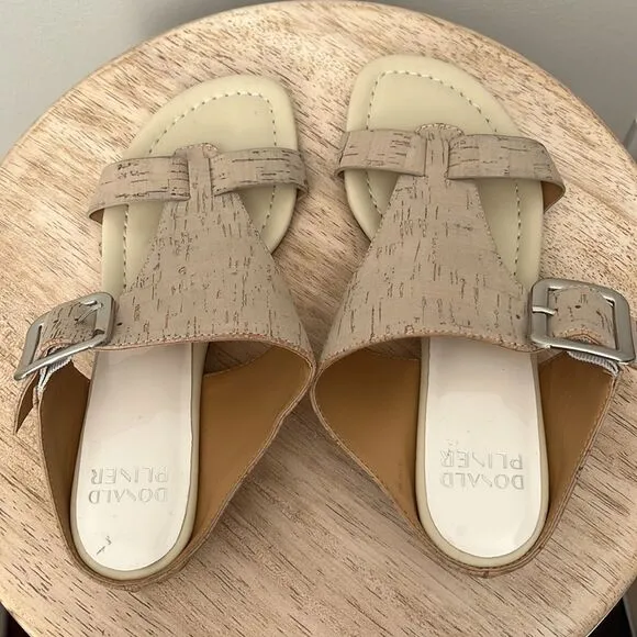 Donald Pliner Vine Wedge Sandals in Tan Sz 7 NWOB