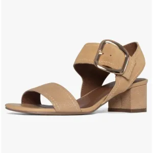 DONALD PLINER Women Neve Ankle Strap Block Heel Sandals in Camel  Size 9.5