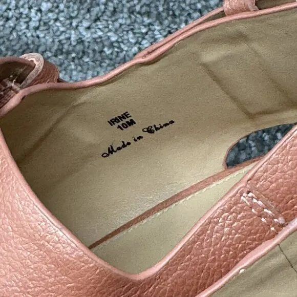 Donald Pliner Women's Size 10 Cork Wedge Heel Sandal Shoes Irine Peach Leather