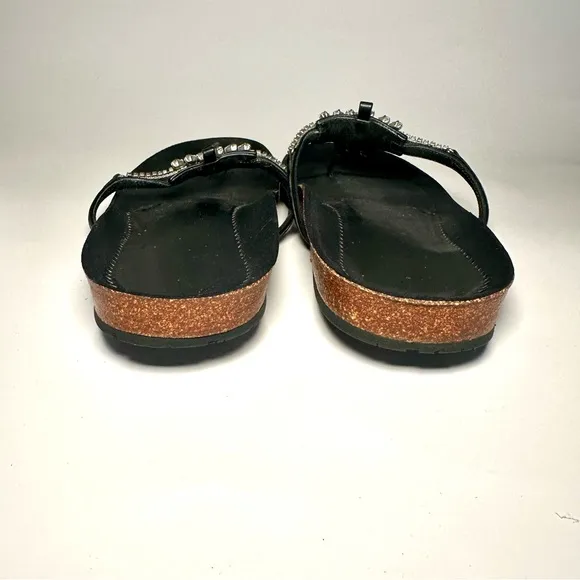 Donald Pliner Women's Vachetta Rhinestone &amp; Black Suede Sandals size 9.5