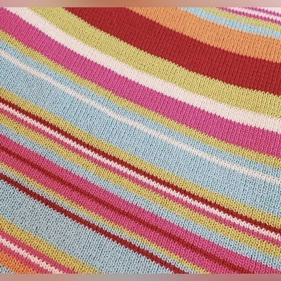 Double D Ranch Chevron Stripe Long Knit Blanket Skirt w Ruffle sz L