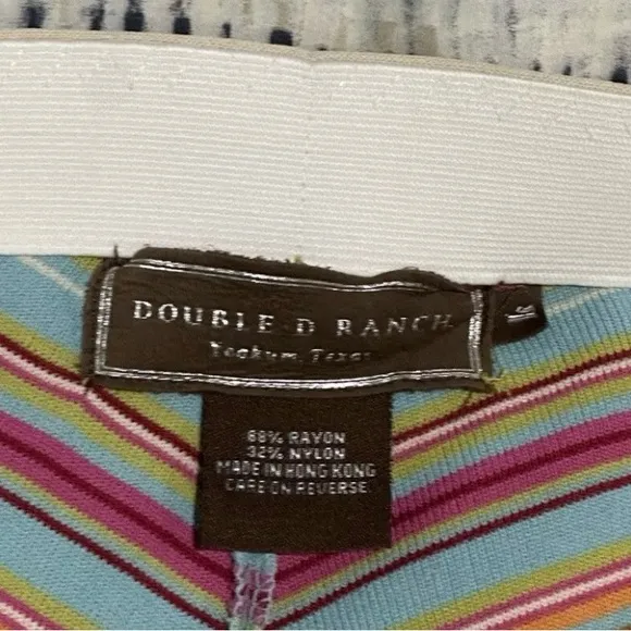Double D Ranch Chevron Stripe Long Knit Blanket Skirt w Ruffle sz L