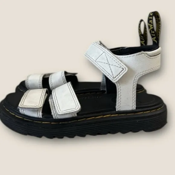 Dr Air Wair Doc Martens Leather Sandal Kids US 1 Klaire White Bouncing Sole
