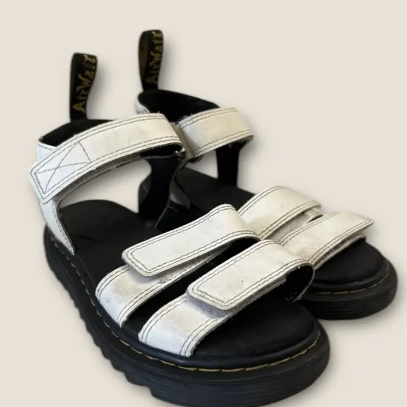 Dr Air Wair Doc Martens Leather Sandal Kids US 1 Klaire White Bouncing Sole