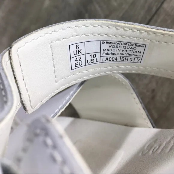Dr Doc Martens Womens Voss Quad Platform White Leather Sandals Size 8 UK US 10