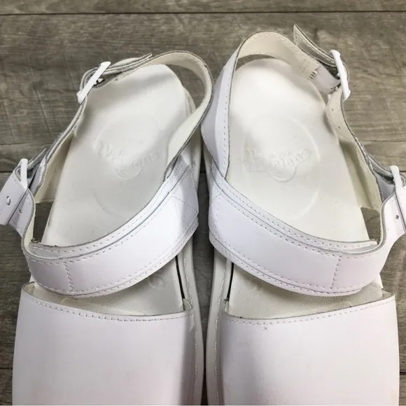 Dr Doc Martens Womens Voss Quad Platform White Leather Sandals Size 8 UK US 10