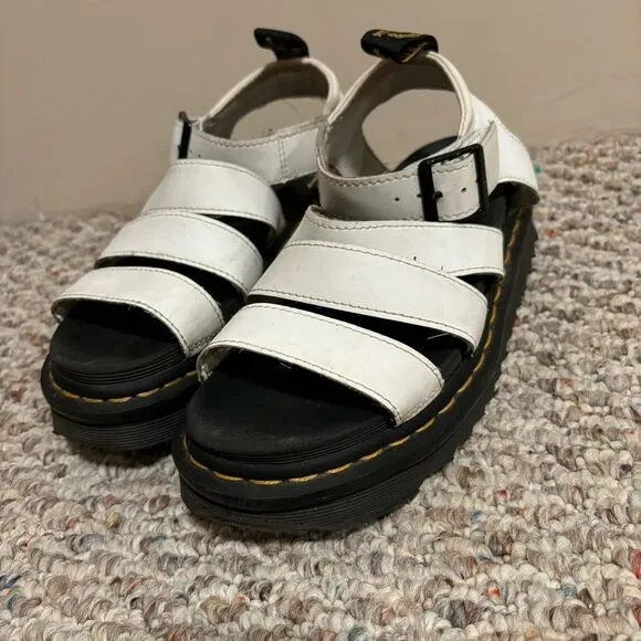 Dr. Marten Blaire Athena Leather Strap Sandal Smoked Mint White- Size 6