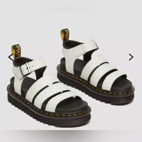 Dr. Marten Blaire Athena Leather Strap Sandal Smoked Mint White- Size 6