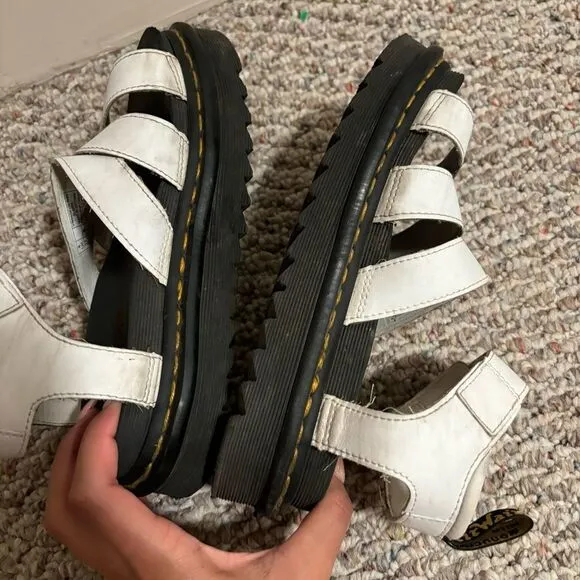Dr. Marten Blaire Athena Leather Strap Sandal Smoked Mint White- Size 6