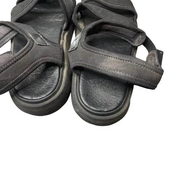 Dr. Martens Airwair Black Fabric/Leather Platform Sandals Unisex 9M/10WPre-Owned