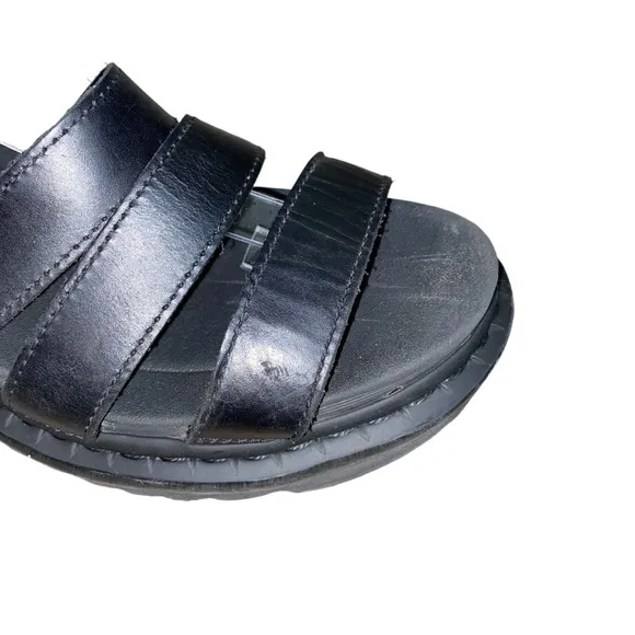 Dr. Martens Black Blaire Brando Leather Strappy Chunky Platform Sandals
