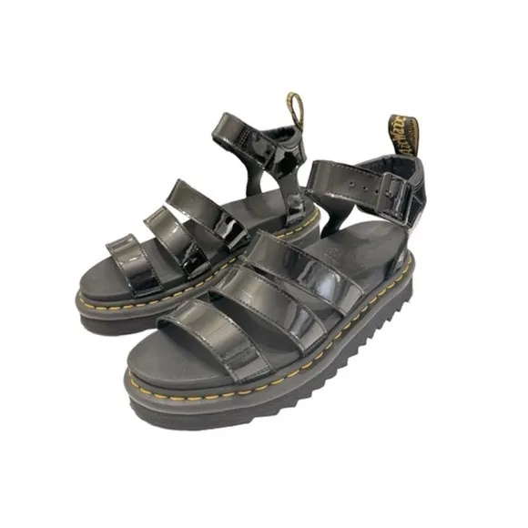 DR MARTENS Blaire patent leather gladiator sandal Sz 8
