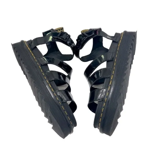 DR MARTENS Blaire patent leather gladiator sandal Sz 8