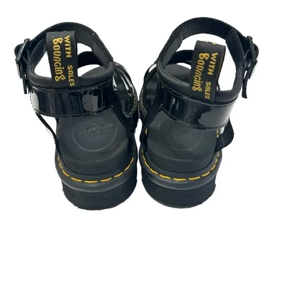 DR MARTENS Blaire patent leather gladiator sandal Sz 8