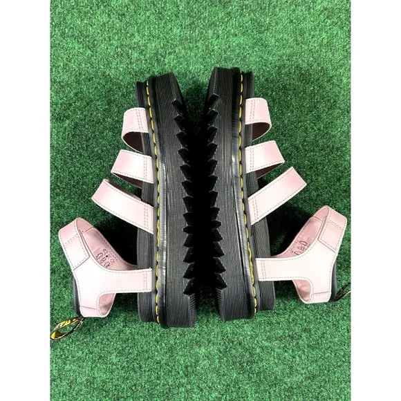 Dr Martens Blaire Pink Chalk Patent Leather Platform Strap‎ Sandals Women’s 8