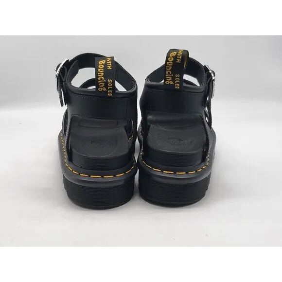 Dr. Martens Blaire Sandals Womens Size 5 Strappy Buckle Black SoftWair Platform