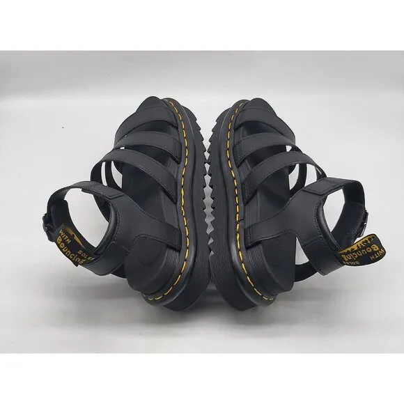 Dr. Martens Blaire Sandals Womens Size 5 Strappy Buckle Black SoftWair Platform