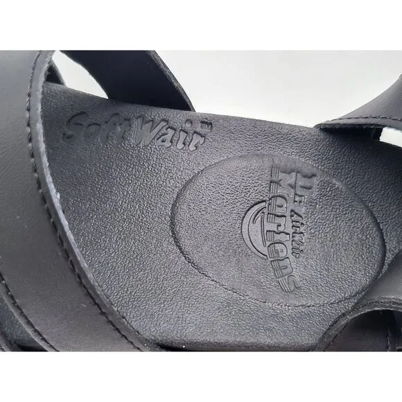 Dr. Martens Blaire Sandals Womens Size 5 Strappy Buckle Black SoftWair Platform