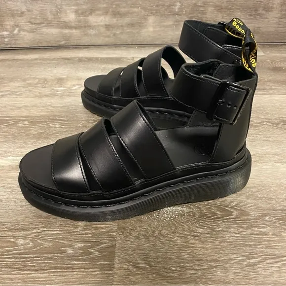 Dr. Martens | Clarissa II Leather Strappy Sandals Black NEW