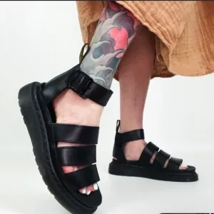 Dr. Martens | Clarissa II Leather Strappy Sandals Black NEW
