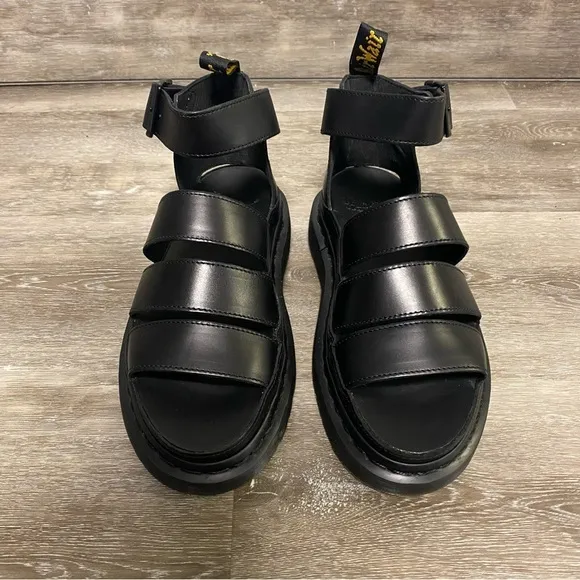 Dr. Martens | Clarissa II Leather Strappy Sandals Black NEW