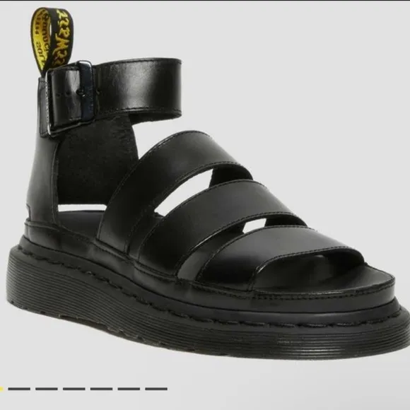 Dr. Martens | Clarissa II Leather Strappy Sandals Black NEW