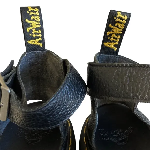 DR MARTENS Clarissa II Quad Leather Gladiator Strap Sandals Black