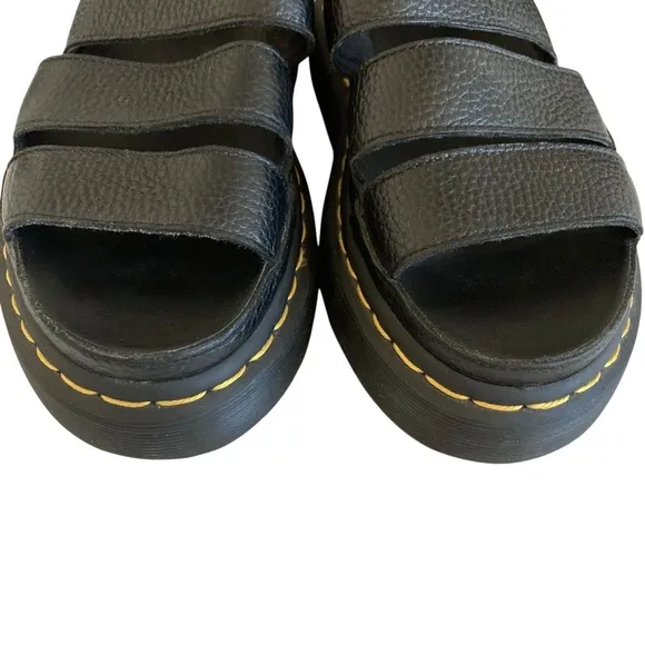 DR MARTENS Clarissa II Quad Leather Gladiator Strap Sandals Black