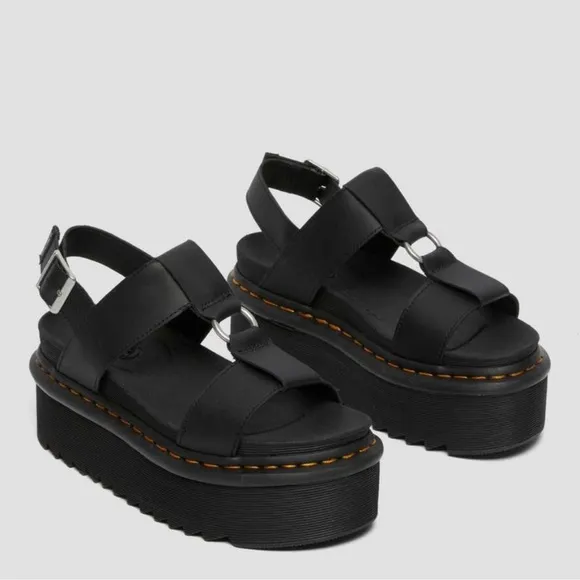 Dr. Martens FRANCIS LEATHER PLATFORM STRAP SANDALS Women’s 8