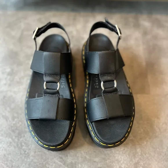 Dr. Martens FRANCIS LEATHER PLATFORM STRAP SANDALS Women’s 8