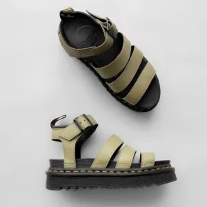 Dr. Martens Gladiator Blaire Flatform Sandals in Pale Olive
