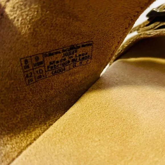 Dr. Martens Josef Nubuck Leather Buckle Slide Sandals Men's 9 W 10 Savannah Tan