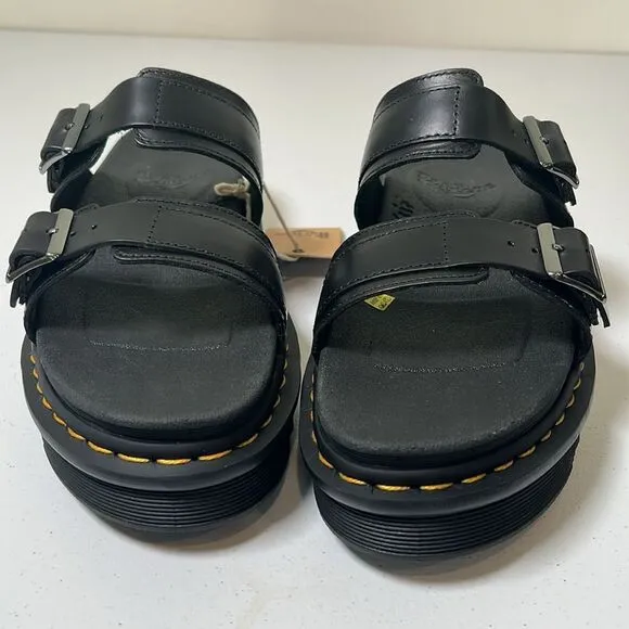 Dr Martens MYLES BRANDO LEATHER BUCKLE SLIDE SANDALS