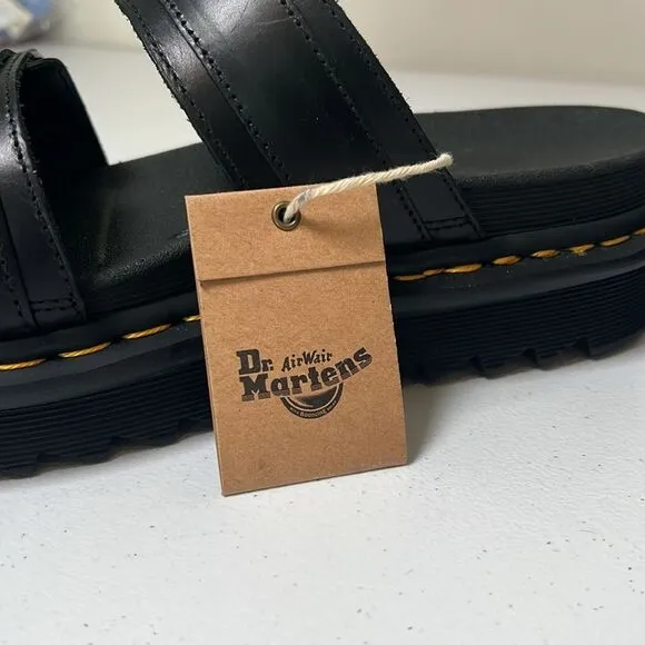 Dr Martens MYLES BRANDO LEATHER BUCKLE SLIDE SANDALS