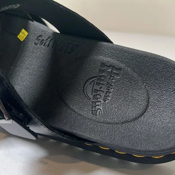 Dr Martens MYLES BRANDO LEATHER BUCKLE SLIDE SANDALS