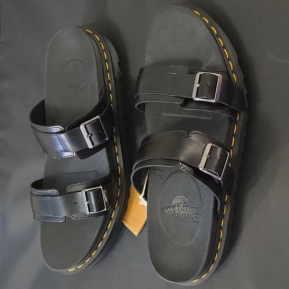 DR MARTENS MYLES SLIDE DOUBLE STRAP SANDAL