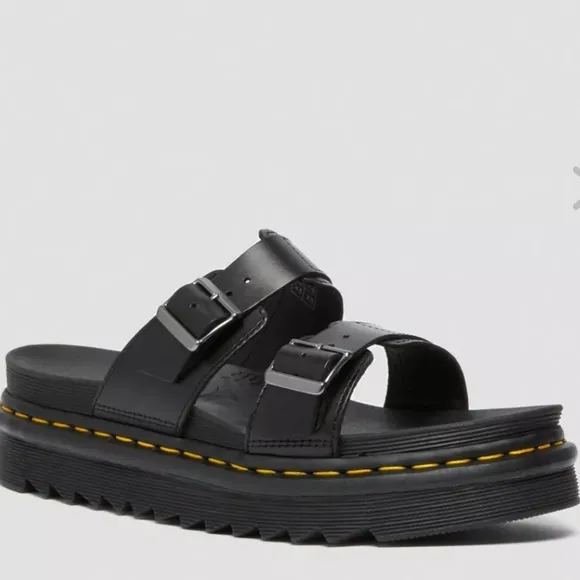 DR MARTENS MYLES SLIDE DOUBLE STRAP SANDAL