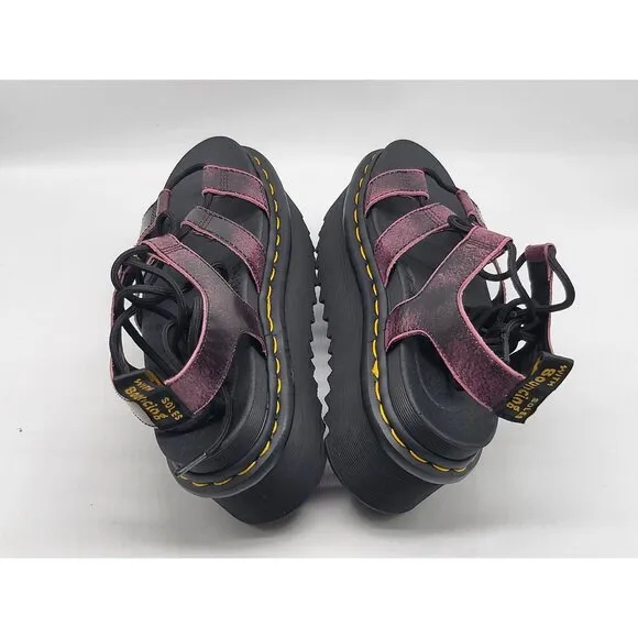 Dr. Martens Nartilla XL Distressed  Womens Platform Gladiator Pink Sandals Sz 7