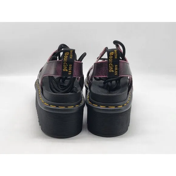 Dr. Martens Nartilla XL Distressed  Womens Platform Gladiator Pink Sandals Sz 7