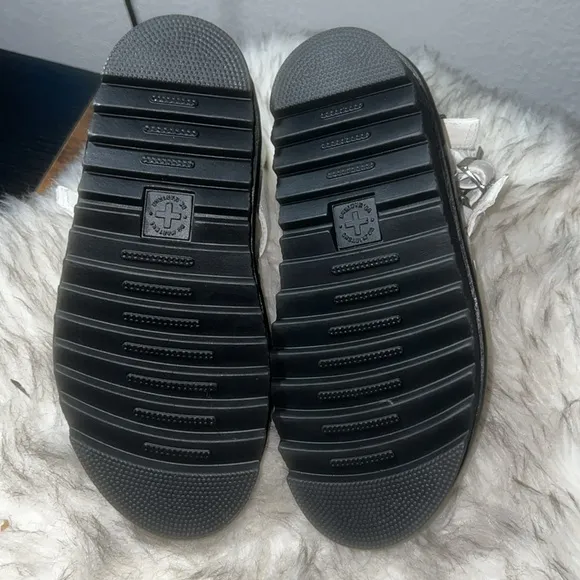 Dr Martens Olson Zipped White Leather Strap Sandals Platform Doc Women’s