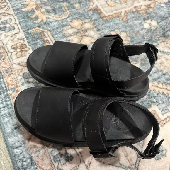 Dr Marten’s Platform Strappy Chic Black Open-Toe Sandals
