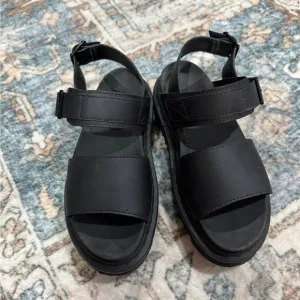 Dr Marten’s Platform Strappy Chic Black Open-Toe Sandals
