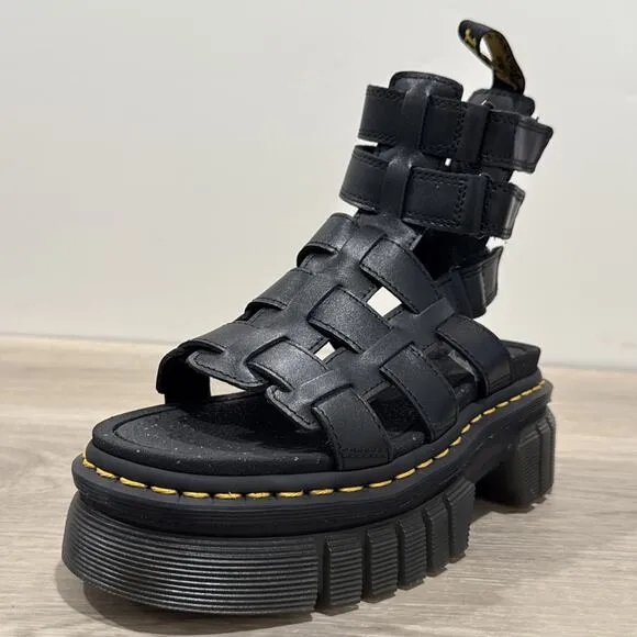 Dr. Martens Ricki Gladiator Nappa Lux Leather Platform Sandals Women 5 Size NEW